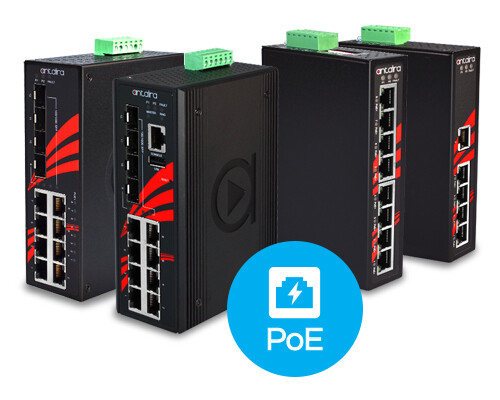 PoE-Switches mit ESD-Schutz und DIN-Rail Mounting