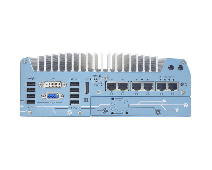 Nuvo-7000E/P/DE Serie: Robuster lüfterloser Embedded PC mit Intel® Core™/ Pentium®/ Celeron® CPUs 8th/9th Gen - MIL-STD-810G - front