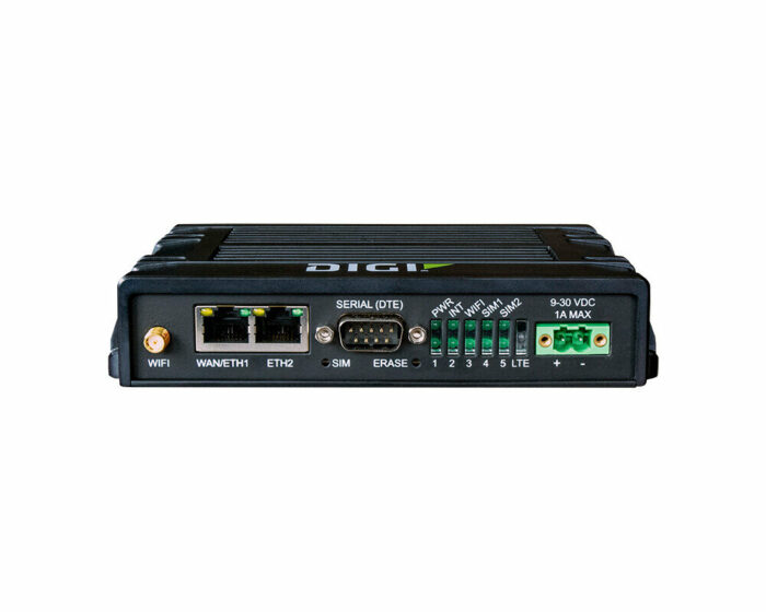 Digi IX20 - Industrieller LTE Mobilfunkrouter mit Wi-Fi (ohne Antennen - Front)