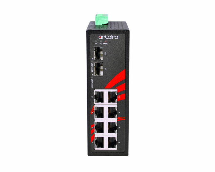 ANT LNX-0802C-SFP Serie - Industrielle 8-Port Unmanaged Gigabit Ethernet Switches für widrige Bedingungen- front