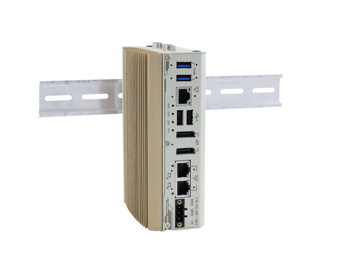 POC-400: Lüfterloser, ultrakompakter Embedded-Controller mit Intel® Elkhart Lake Atom™ E6425-CPU, 2.5GbE und PoE+  - DIn-Rail