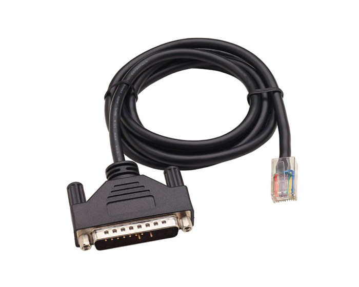 RJ-45 to DB-25 male crossover compatible with Digi Connect, Digi One, Digi ConnectPort and Digi PortServer // Digi Part No.: 76000238