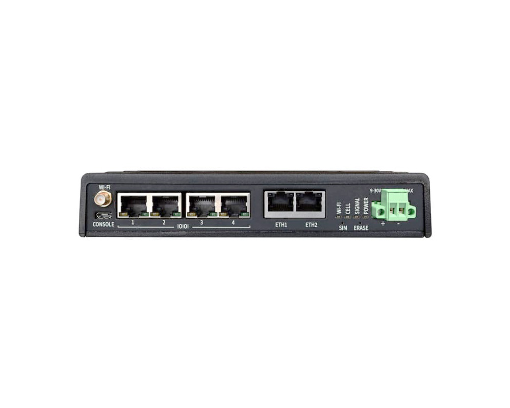 Industrial serial server with four RS-232/422/485 ports, LTE and Wi-Fi // Digi Part No.: EZ04-IA00-EXT