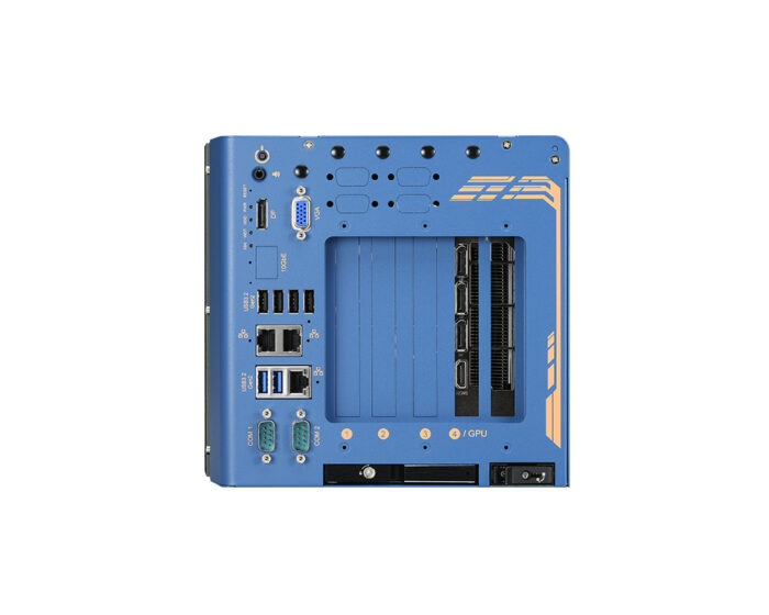 Nuvo-10108GC Series - Edge AI platform with 350W NVIDIA® RTX GPU cards, Intel®13th/ 12th-Gen Core™ CPU with additional PCIe slots and 2.5G/1G Ethernet ports - front i/o