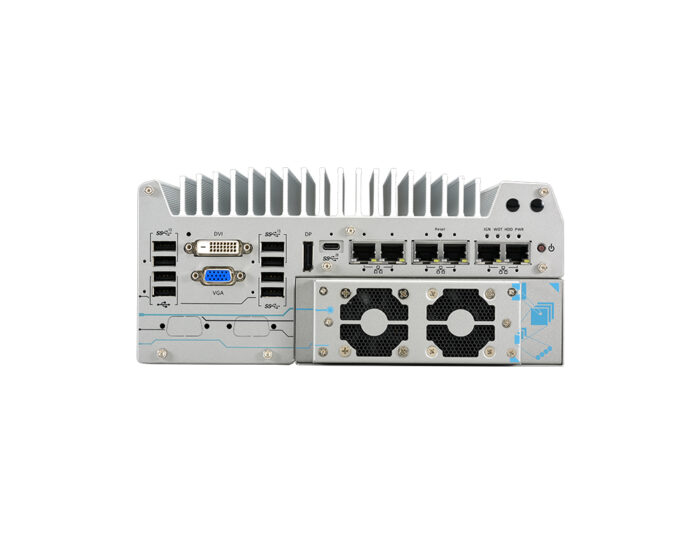 Nuvo-9166GC Serie -Leistungsstarker Edge KI-Inferenz-PC- front I/O